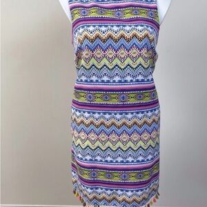 Madison Leigh Vibrant Zigzag Midi Dress spring Easter size 18